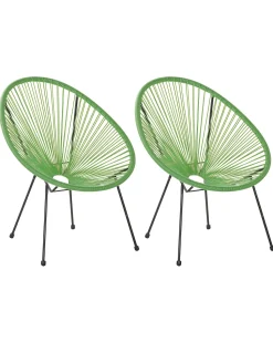 Rattanstuhl Kunststoff Grun 2Er Set O 70 Cm Acapulco Ii