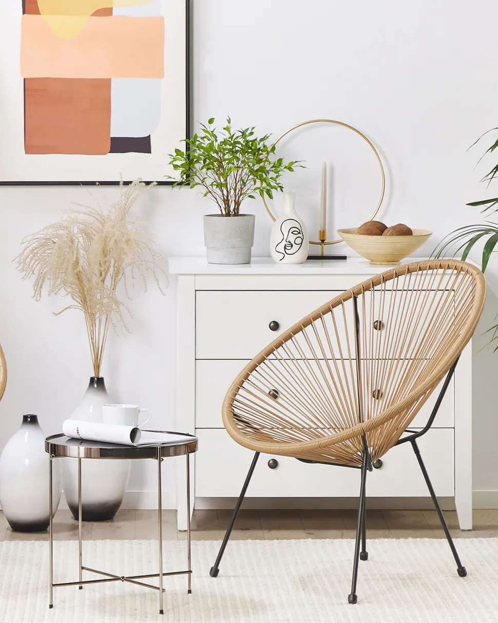 Rattanstuhl Kunststoff Naturlich 2Er Set O 70 Cm Acapulco Ii