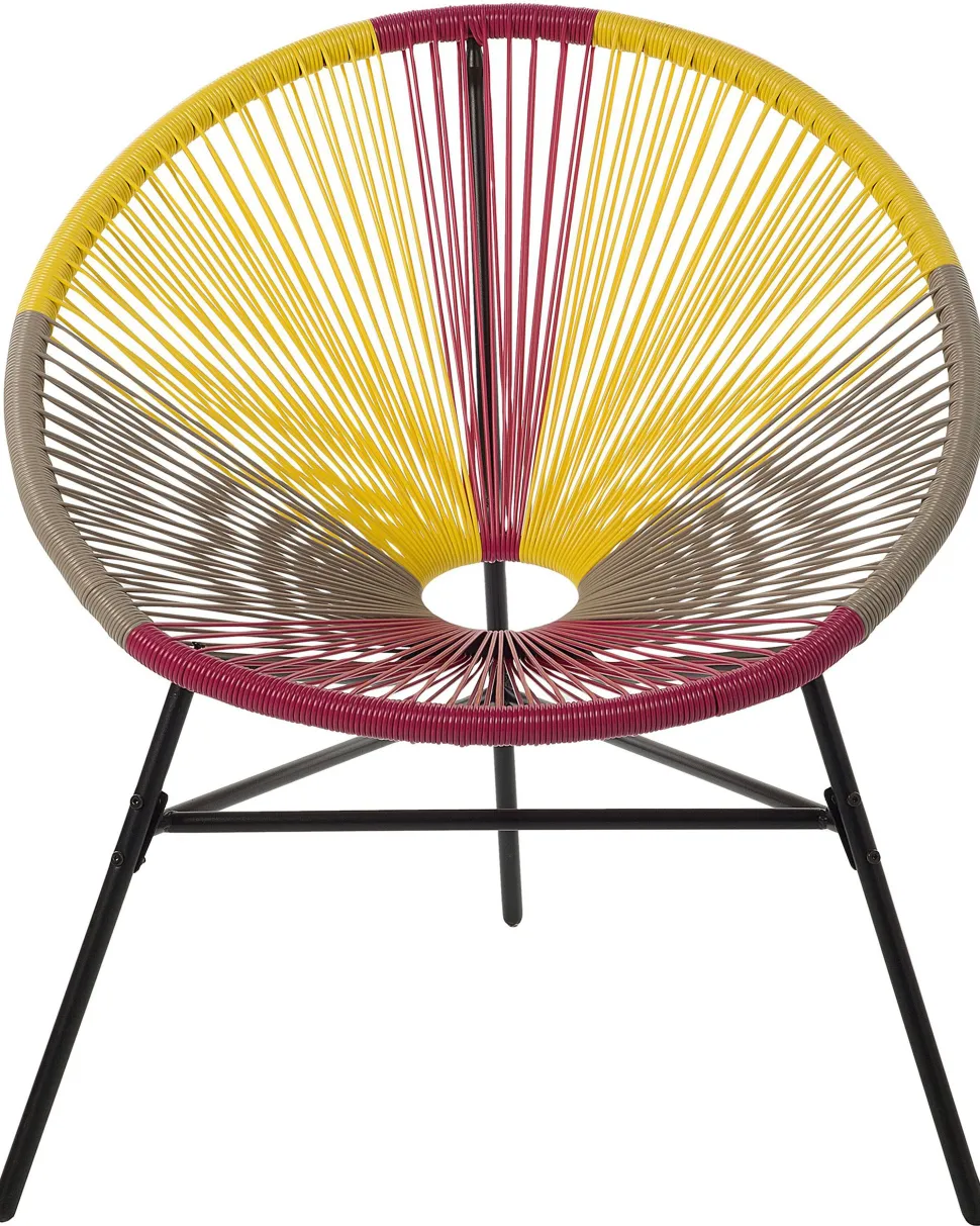 Rattanstuhl Kunststoff Rosa / Gelb / Beige O 76 Cm Acapulco