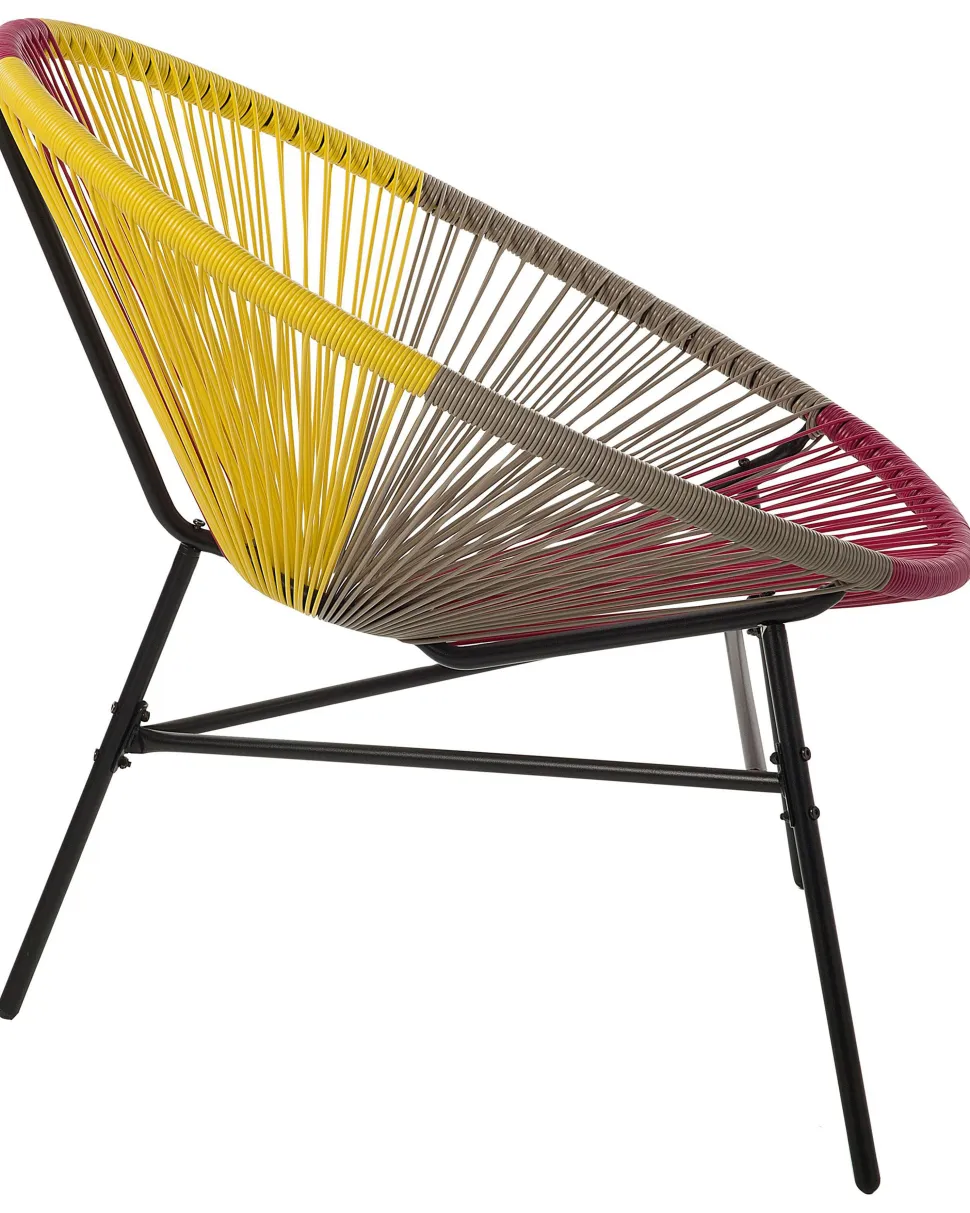 Rattanstuhl Kunststoff Rosa / Gelb / Beige O 76 Cm Acapulco