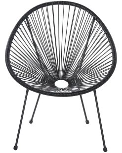 Rattanstuhl Kunststoff Schwarz 2Er Set O 70 Cm Acapulco Ii