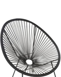 Rattanstuhl Kunststoff Schwarz 2Er Set O 70 Cm Acapulco Ii