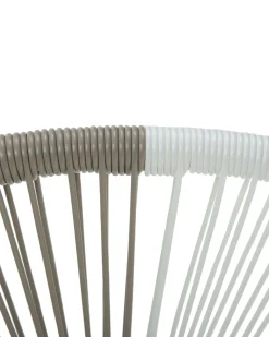 Rattanstuhl Kunststoff Weis / Beige / Turkis O 76 Cm Acapulco