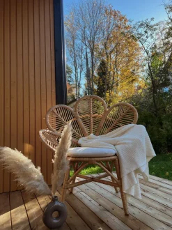 Rattanstuhl Naturlich Auflage Beige Pfauform Florentine