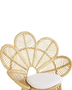 Rattanstuhl Naturlich Auflage Beige Pfauform Florentine