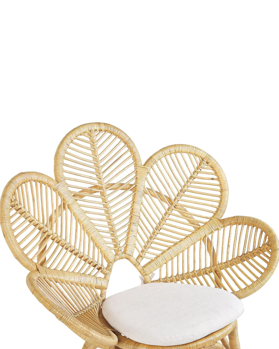 Rattanstuhl Naturlich Auflage Beige Pfauform Florentine