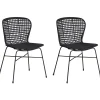 Rattanstuhl Schwarz 2Er Set Elfros