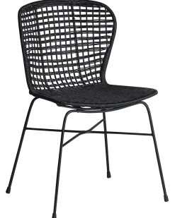 Rattanstuhl Schwarz 2Er Set Elfros