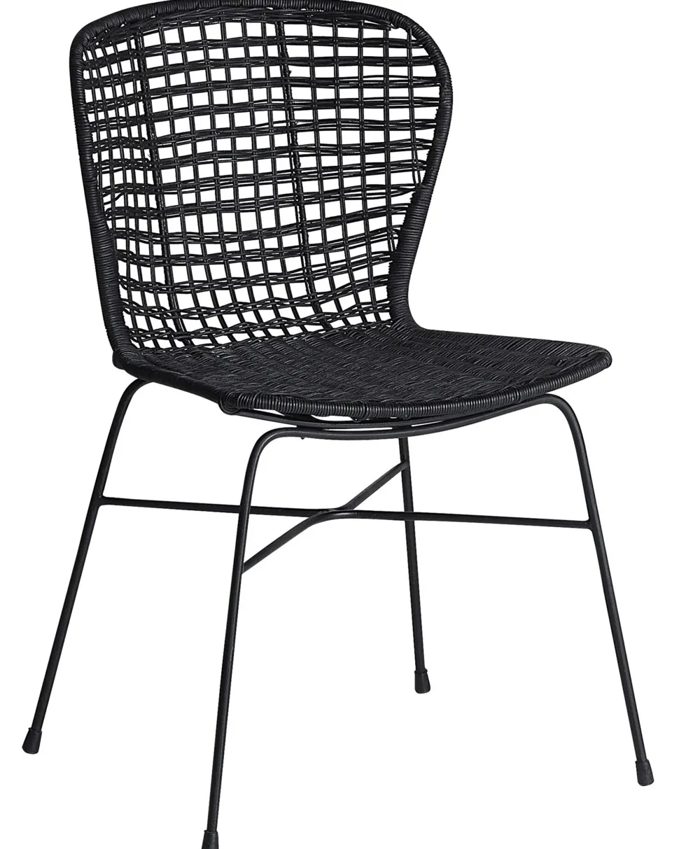 Rattanstuhl Schwarz 2Er Set Elfros