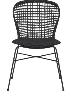 Rattanstuhl Schwarz 2Er Set Elfros