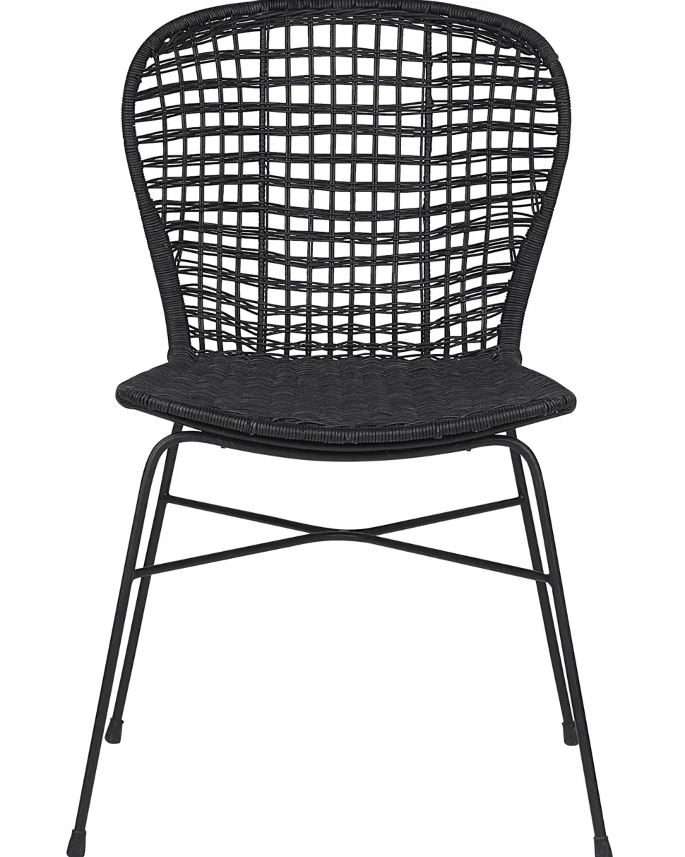 Rattanstuhl Schwarz 2Er Set Elfros