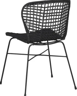 Rattanstuhl Schwarz 2Er Set Elfros