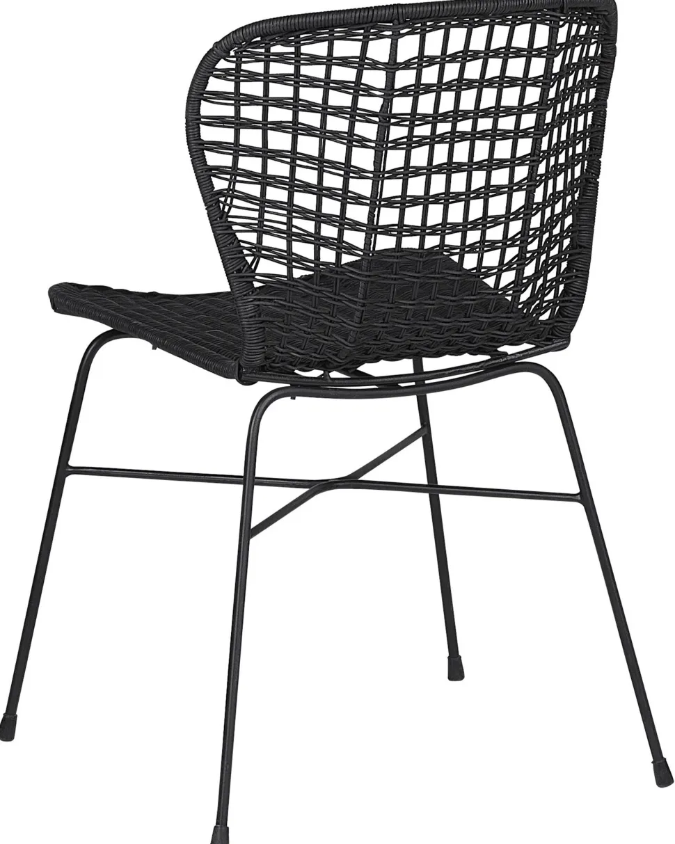 Rattanstuhl Schwarz 2Er Set Elfros