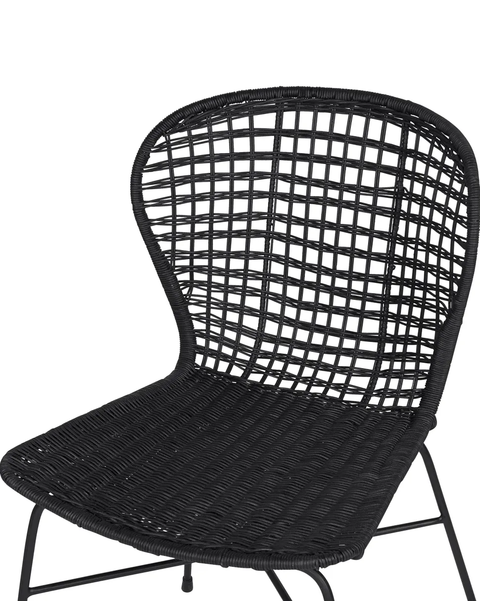 Rattanstuhl Schwarz 2Er Set Elfros