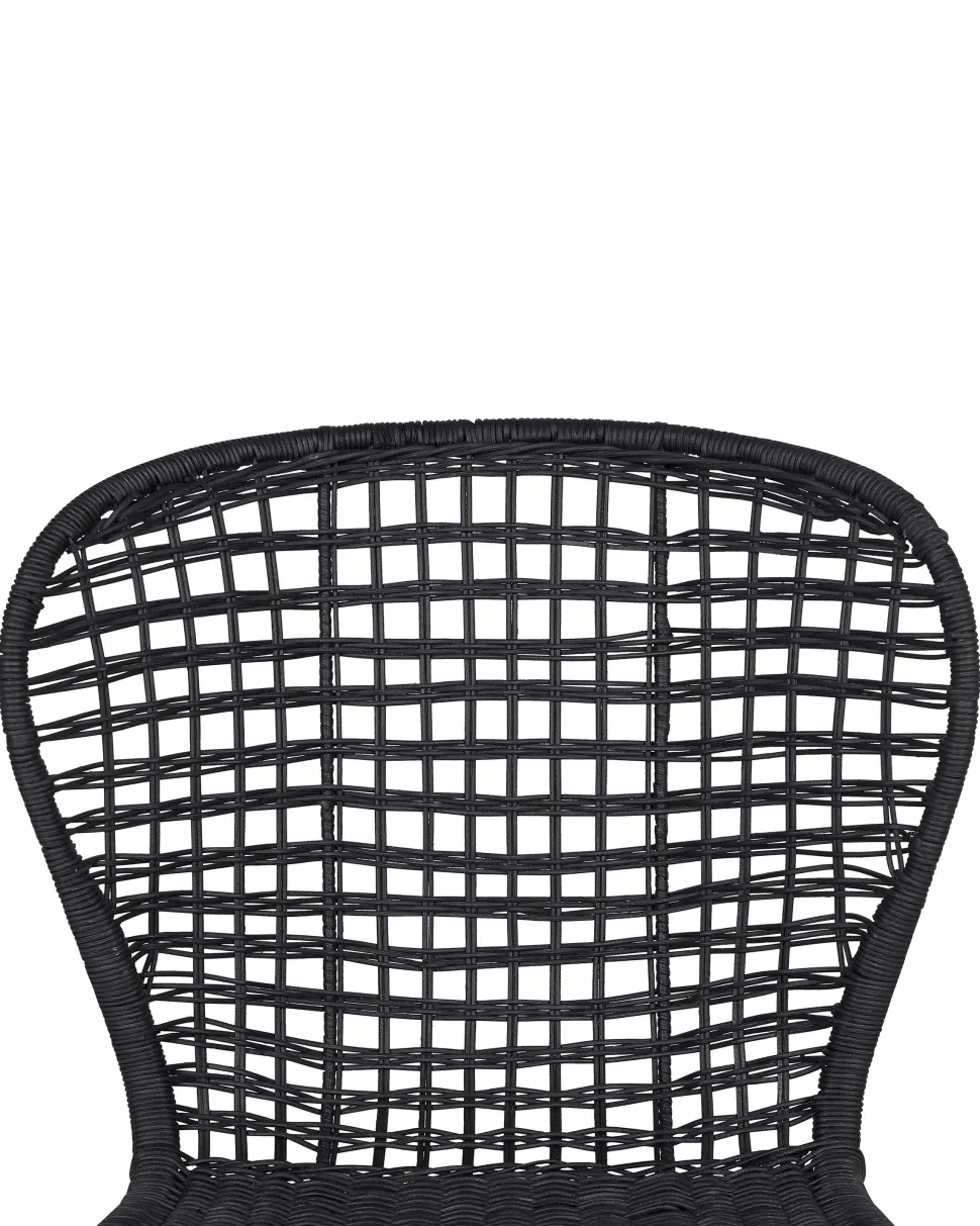 Rattanstuhl Schwarz 2Er Set Elfros