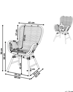 Rattanstuhl Schwarz Togo