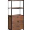 Regal Dunkler Holzfarbton / Schwarz 3 Facher Tifton