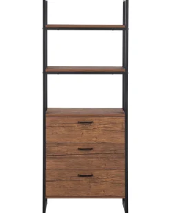 Regal Dunkler Holzfarbton / Schwarz 3 Facher Tifton