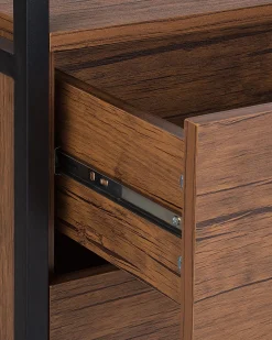 Regal Dunkler Holzfarbton / Schwarz 3 Facher Tifton
