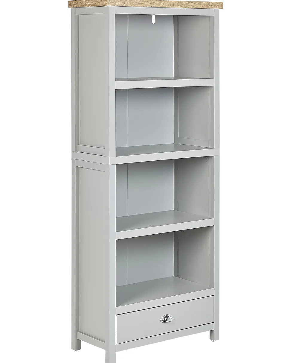 Regal Grau / Heller Holzfarbton 4 Facher Clio