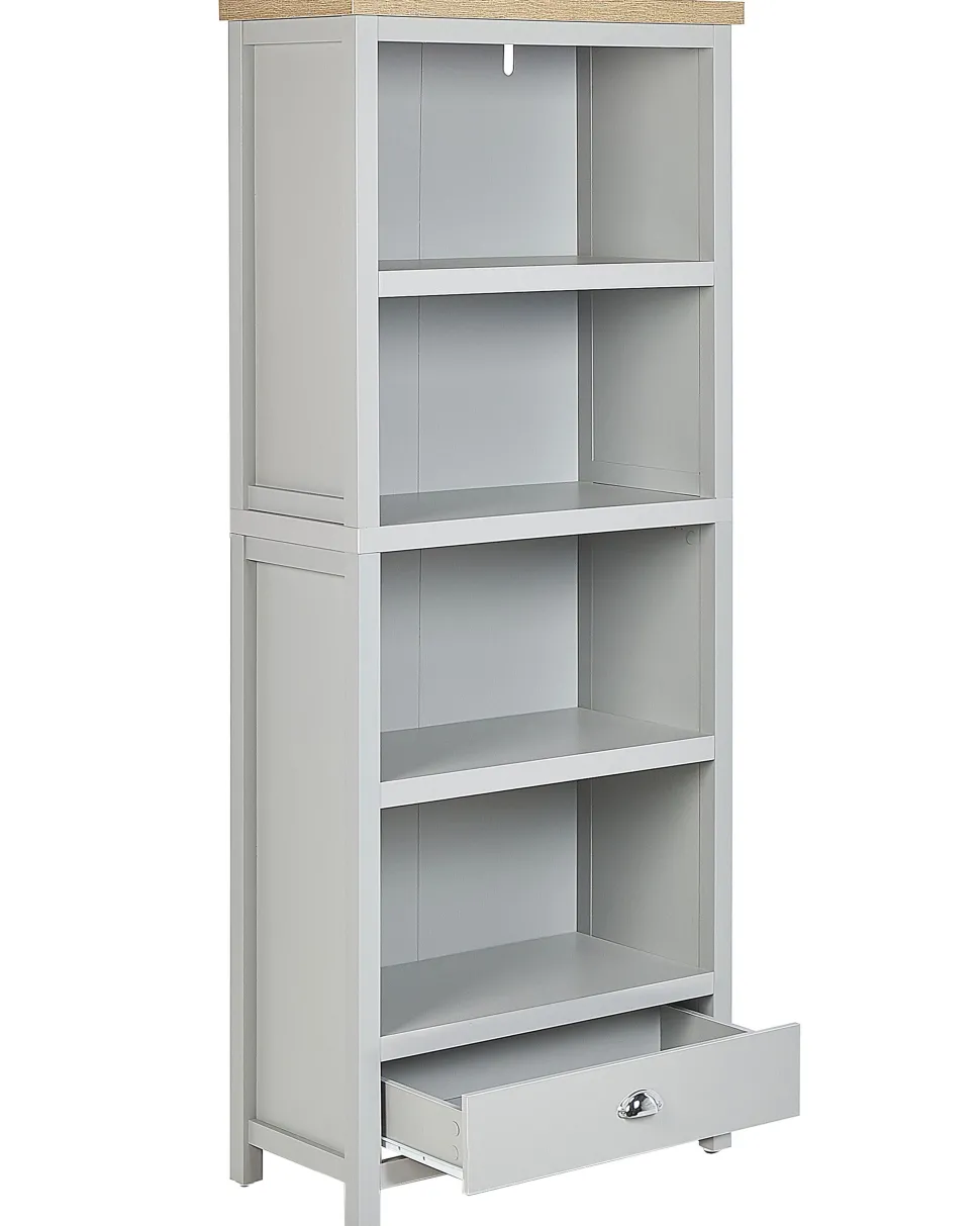 Regal Grau / Heller Holzfarbton 4 Facher Clio