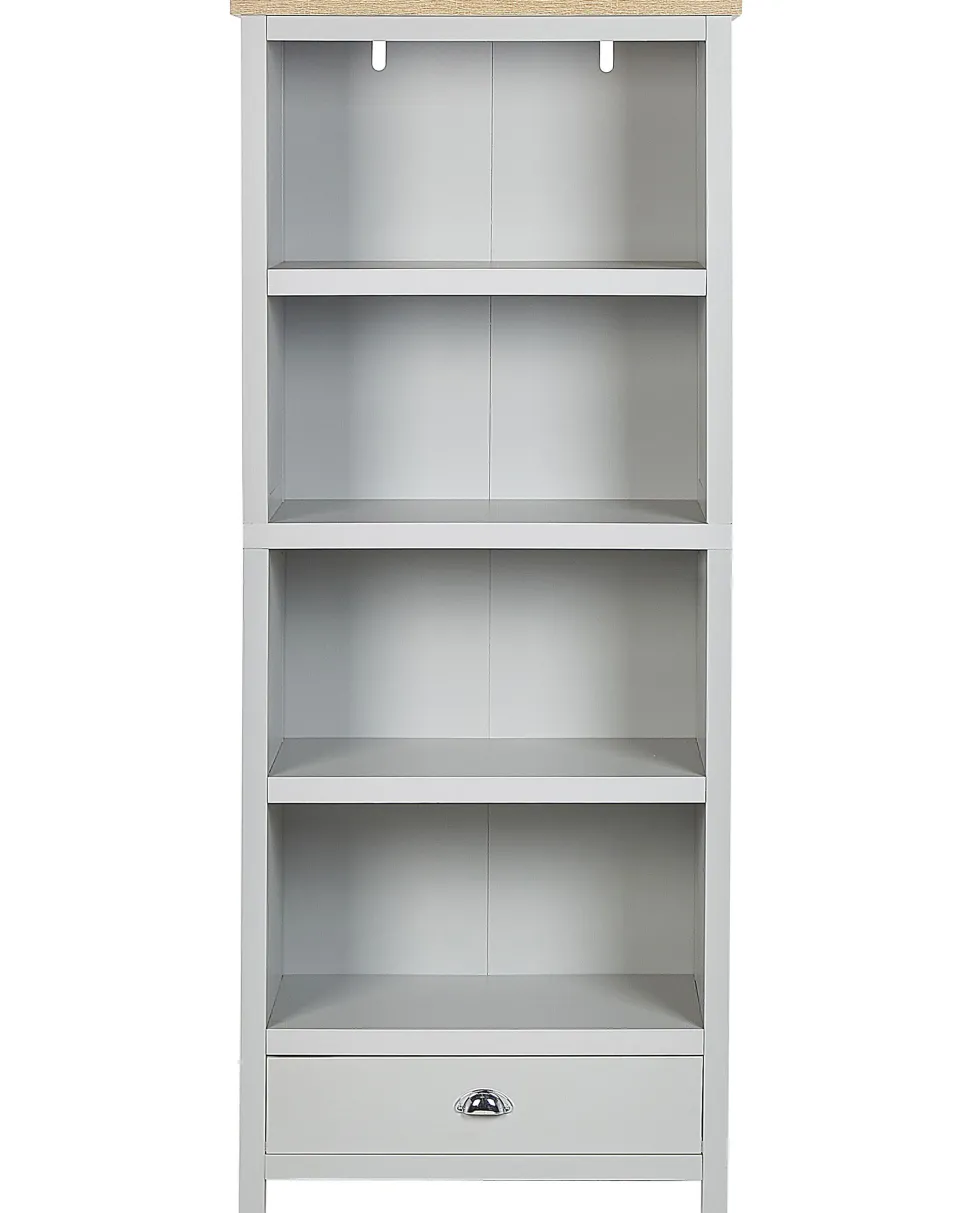 Regal Grau / Heller Holzfarbton 4 Facher Clio