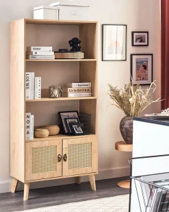 Regal Heller Holzfarbton Mit 3 Fachern Und Schrank Parton