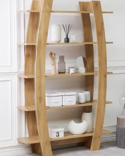 Regal Heller Holzfarbton 5 Facher Ovales Design 180 Cm Kener