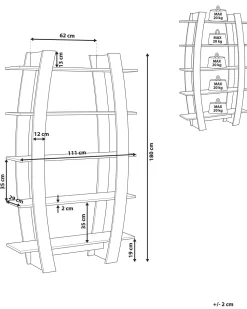 Regal Heller Holzfarbton 5 Facher Ovales Design 180 Cm Kener