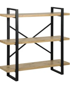 Regal Heller Holzfarbton / Schwarz 3 Facher 111 X 111 X 35 Cm Timber
