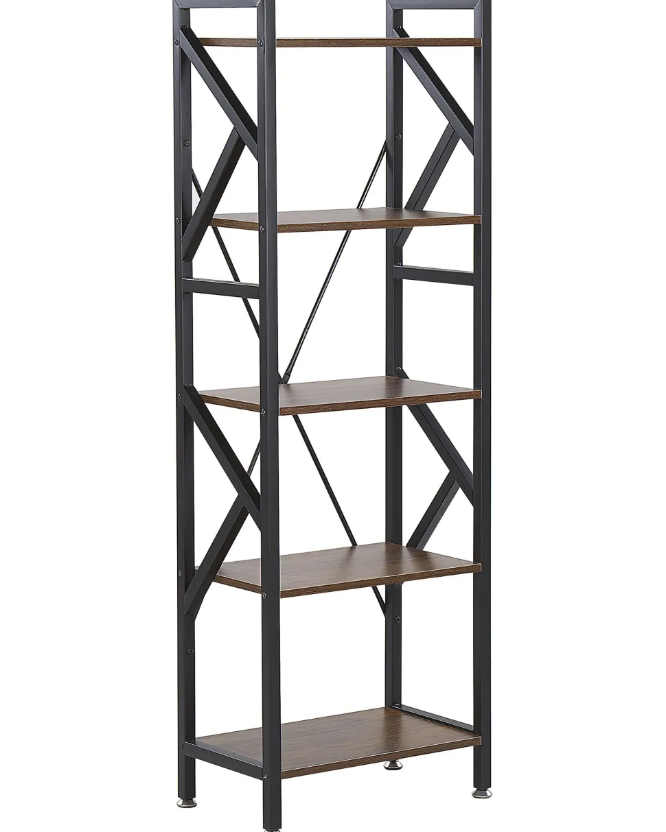 Regal Schwarz / Dunkler Holzfarbton 5 Facher Dale