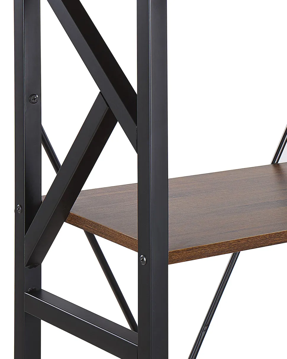 Regal Schwarz / Dunkler Holzfarbton 5 Facher Dale