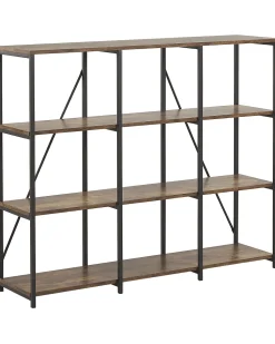 Regal Schwarz / Dunkler Holzfarbton 3 Facher Rhode
