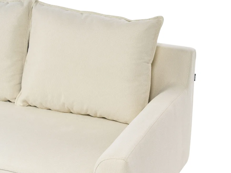 Reversible Fabric Corner Sofa Beige Elvenes