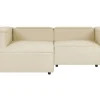 Right Hand 2 Seater Modular Linen Corner Sofa Beige Aprica