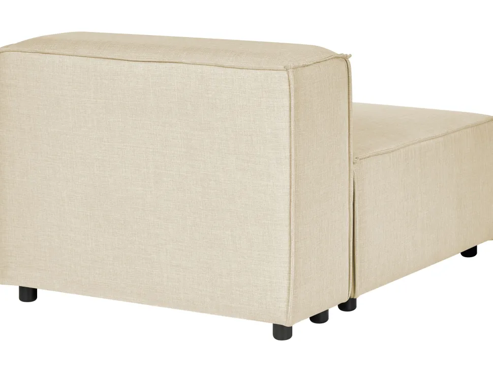 Right Hand 2 Seater Modular Linen Corner Sofa Beige Aprica