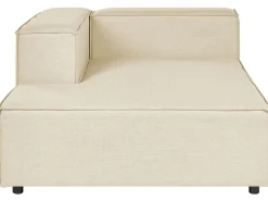 Right Hand 2 Seater Modular Linen Corner Sofa Beige Aprica