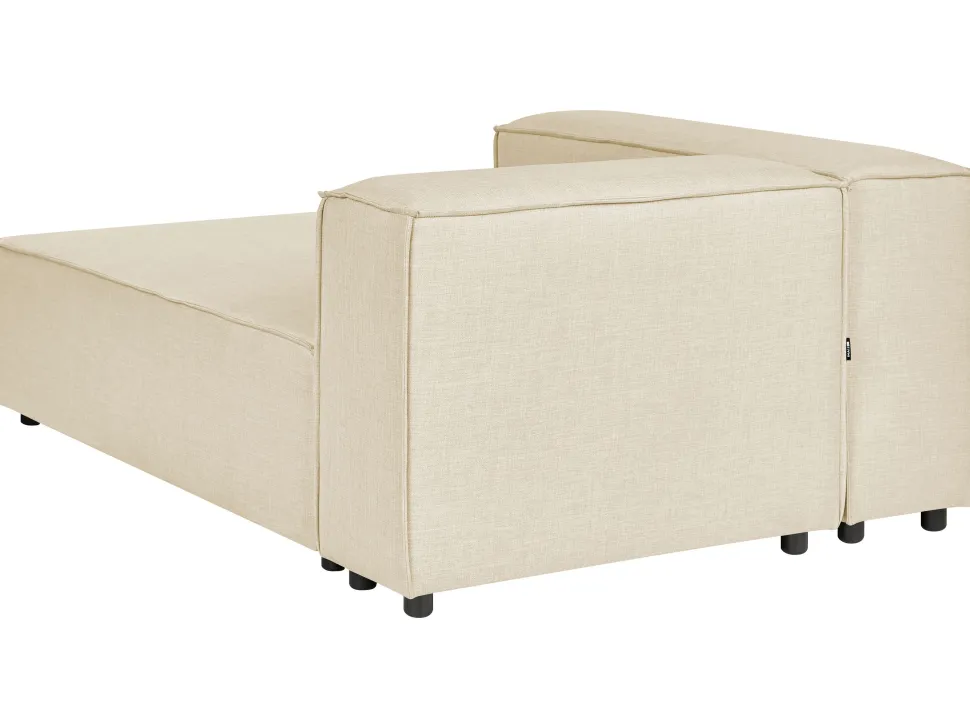 Right Hand 2 Seater Modular Linen Corner Sofa Beige Aprica