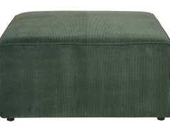 Right Hand 5 Seater Modular Jumbo Cord Corner Sofa With Ottoman Dark Green Lemvig
