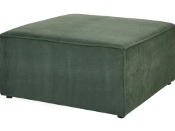 Right Hand 5 Seater Modular Jumbo Cord Corner Sofa With Ottoman Dark Green Lemvig