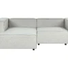 Right Hand 2 Seater Modular Linen Corner Sofa Grey Aprica
