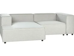 Right Hand 2 Seater Modular Linen Corner Sofa Grey Aprica