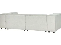 Right Hand 2 Seater Modular Linen Corner Sofa Grey Aprica
