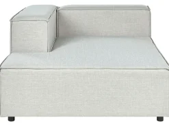 Right Hand 2 Seater Modular Linen Corner Sofa Grey Aprica