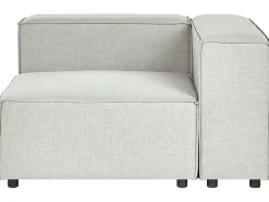Right Hand 2 Seater Modular Linen Corner Sofa Grey Aprica