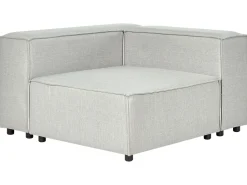 Right Hand 2 Seater Modular Linen Corner Sofa Grey Aprica