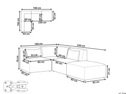 Right Hand 3 Seater Modular Jumbo Cord Corner Sofa With Ottoman Off White Lemvig