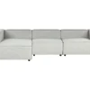Right Hand 3 Seater Modular Linen Corner Sofa Grey Aprica