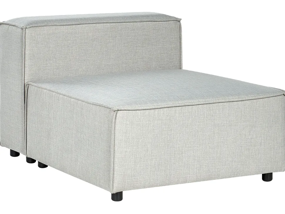 Right Hand 3 Seater Modular Linen Corner Sofa Grey Aprica