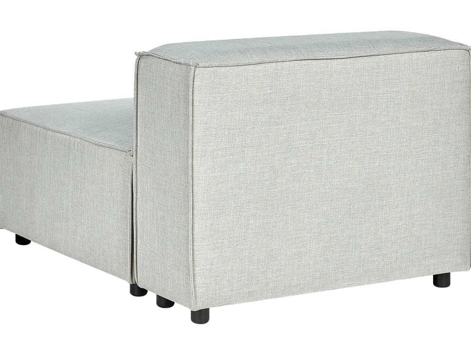 Right Hand 3 Seater Modular Linen Corner Sofa Grey Aprica